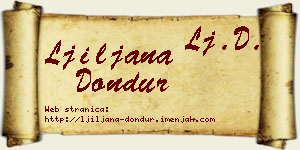 Ljiljana Dondur vizit kartica